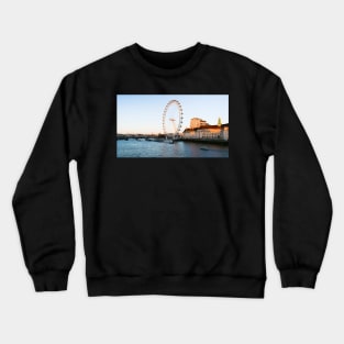 London Eye beautiful sundown near river thames Crewneck Sweatshirt